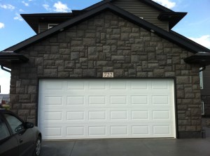 Stonework on garage